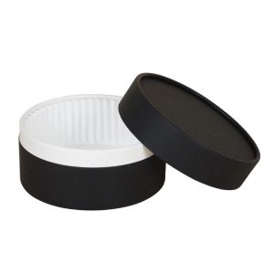 Envase cartón Lux Negro horno, tapa y capsula Ø 130x70  500 ml