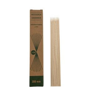 Brocheta recta madera 200 mm Ø 3mm