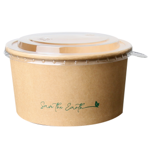 Ensaladera Cartón Kraft 1300 ml con Tapa rPET
