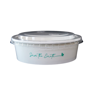 Ensaladera Cartón BLANCA 750 ml con Tapa rPET