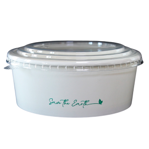Ensaladera Cartón BLANCA 1300 ml con Tapa rPET