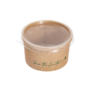 Salsera cartón Kraft 90 ml +Tapa RPET