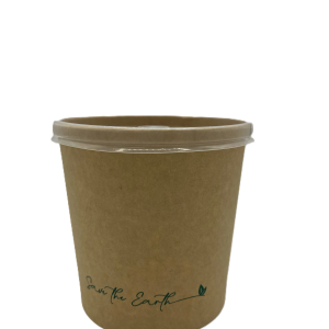 Envase redondo 26 oz Kraft 750 ml con tapa PP